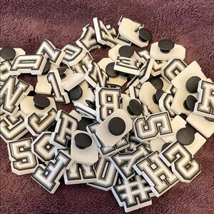 Letter and Number Themed Clog Charms